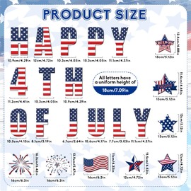 Hoteam 30 Pcs Patriotic Garage Door Magnets Decoration 4th of July USA Flag Magnets Independence Day Decals Refrigerator Car Magnets Stickers for Fourth of July Party Supplies Home Decorations