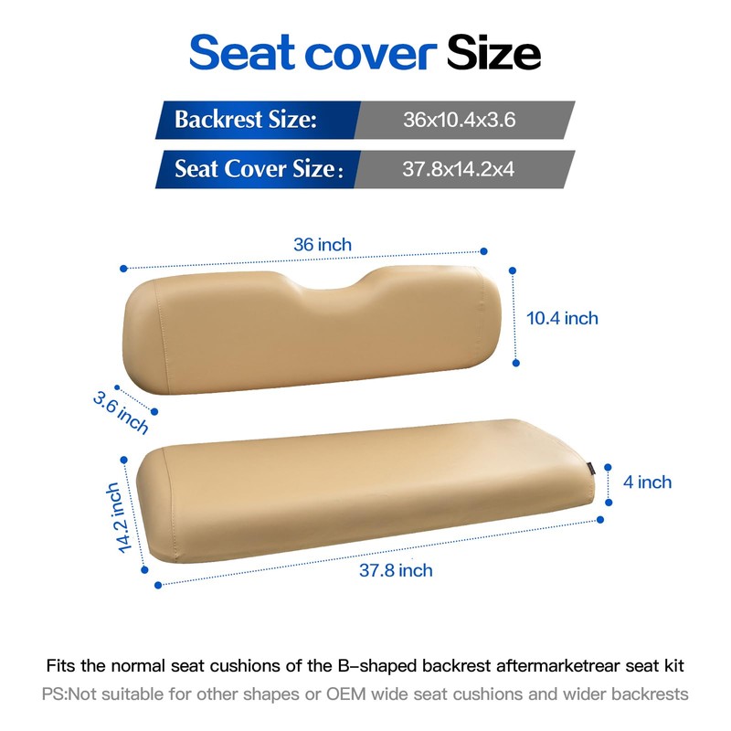 NOKINS Golf Cart Waterproof Rear Seat Covers,Smooth and Simple,No Stapler