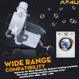 Washer Water Drain Pump Motor Replace For GE GTW330ASK3WW GTW460ASJ0WW GTW460ASJ4WW GTW720BSN0WS GTW335ASN0WW GTW460ASJ3WW GTW465ASN0WW GTW330ASK0WW GTW330ASK1WW GTW330ASK2WW GTW330ASK4WW GTW335ASN1WW