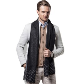 Tuopuda Herren Schal Winter Herren Klassik Super Soft Luxuriös Kaschmir Feel Winter Schal Kariert Freizeit Business Schal Elegant, Schwarz