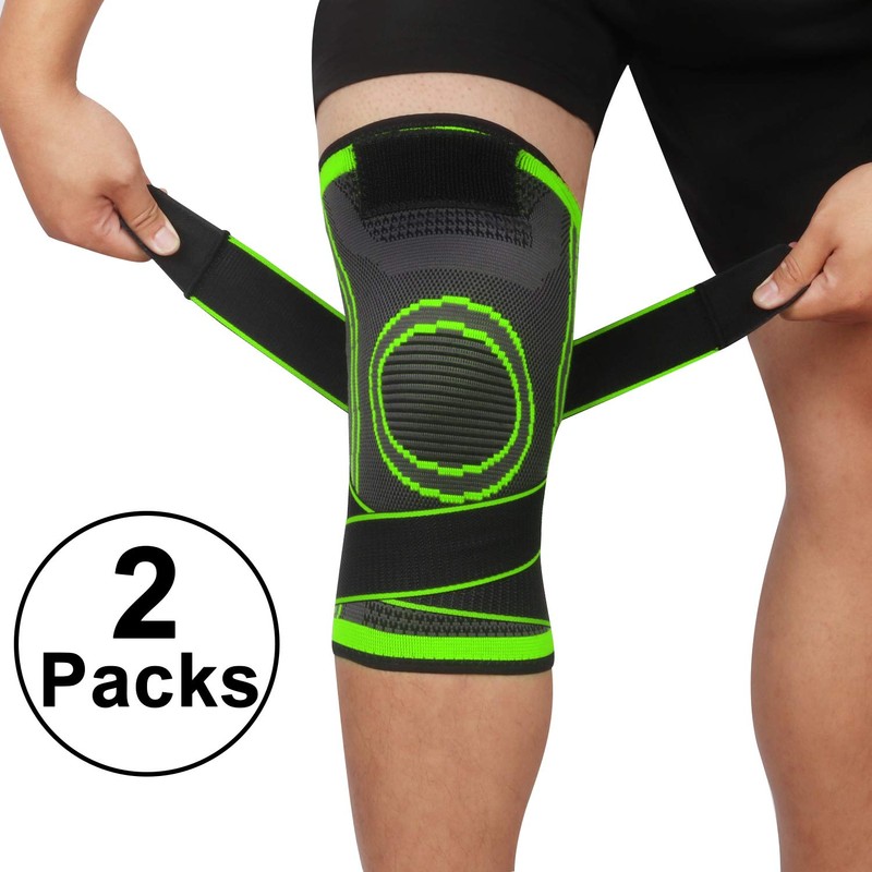 Knee Supports 2 Pack Knee Brace with Adjustable Strap Compression