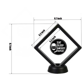 Lanxitown 2 PCS Clear Hockey Puck Display Case and 2 PCS Foam Hockey Pucks Ice Hockey Pucks Hockey Puck Holder Protection Box with Base Small Display Case Hockey Puck Case Display Cases