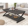 HSH Gray Coffee Table for Living Room, Minimalist Rectangle Center