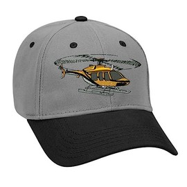 Bell Helicopter Embroidered Hat Baseball Cap New Flying Aviation Black/Grey