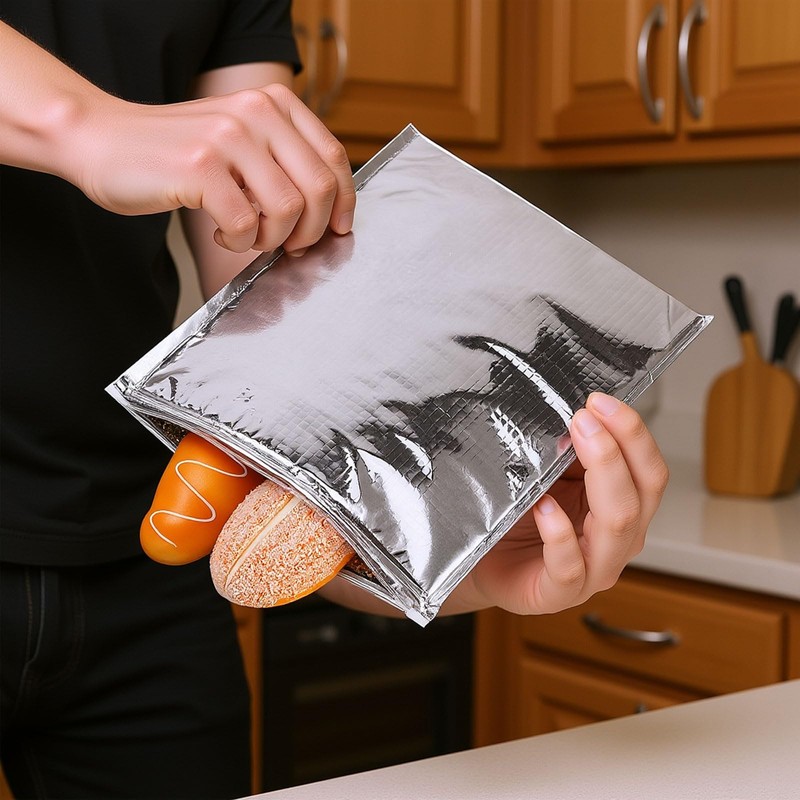 Aluminum Foil Bags, Reusable Insulated Zip Lock Bag, Food Storage