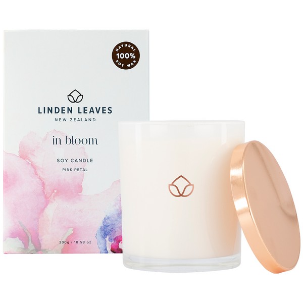 Linden Leaves In Bloom Soy Candle 300g - Pink Petal