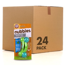 Arm & Hammer for Pets Nubbies Duality Bone Dental Dog Toy - Best Dog Chew Toy for Moderate Chewers - Helps Reduce Plaque & Tartar - Green Apple Flavor Baking Soda (Pack of 8)