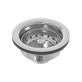 Dearborn Brass 16 Sink Basket Strainer, Brass Body w/ Stainless Steel Basket. Heavy Locknut. Rubber Stopper. Length-3-3/4", Small