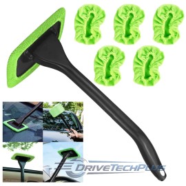 Unbranded Windshield Cleaner Tool Car Interior Window Cleaning Wash Kit w/ 5pcs Cloth Pads