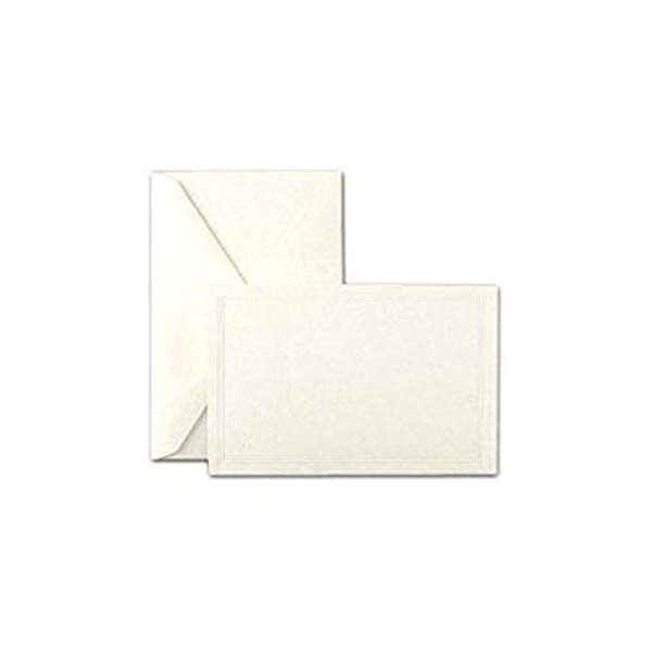 Crane & Co. Pearl White Triple Debossed Panel Cards & Envelopes (CC3191)