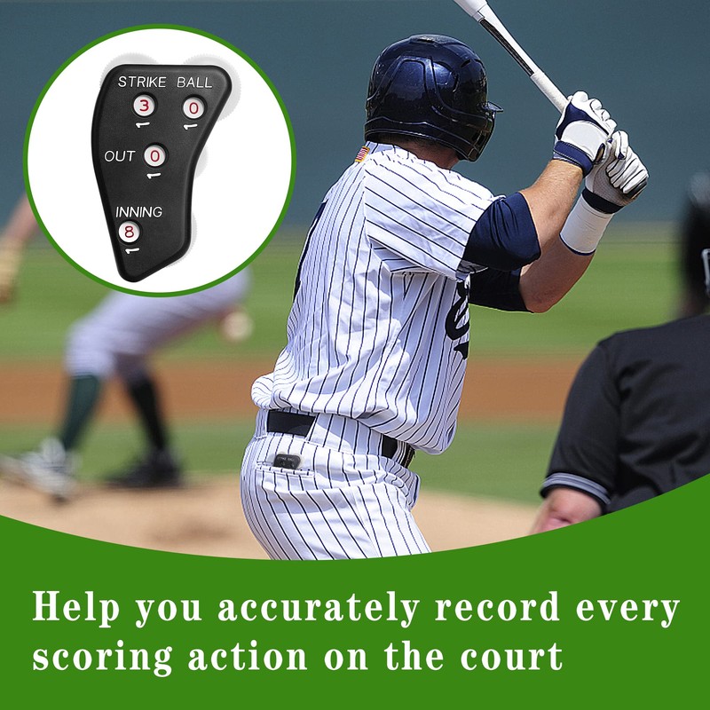 Watayo 6 Pcs 4 Wheel Baseball Umpire Clicker -Black Umpire