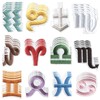 60PCS Zodiac Signs Iron on Patches, Constellations Appliques for DIY