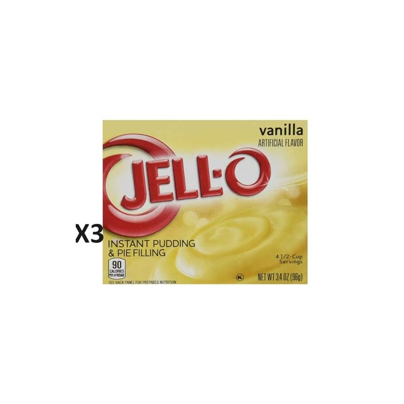 Jell-O Vanilla Instant Pudding & Pie Filling, 3.4 ounce (96g)