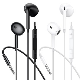 Thecoopidea In-Ear Earphones, Wired Headphones with 3.5 mm Jack, Hi-Fi Stereo Isolation Headphones with Microphone and Volume Control, Wired Earphones Compatible with Phone