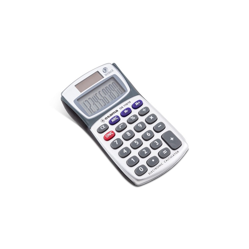 Osama METAL, 10 Digit Pocket Calculator with Rubberized Profile -