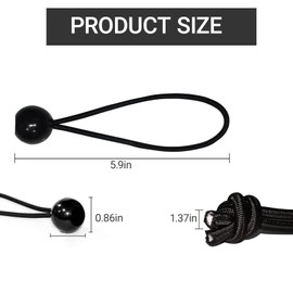 YYTQP 50 PCS Bungee Cords with Balls, 6 inch Heavy Duty Outdoor Bungee Cord, Tarp Tie Down Cord for Shelter, Camping, Cargo,Tent Poles UV Resistant