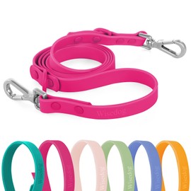 Wisedog Waterproof Dog Leash – 5ft/6ft Adjustable with 2 Hooks & Traffic Handle, Easy to Clean Double Clip Leash for Small, Medium, Large Dogs (Rose Violet,M)