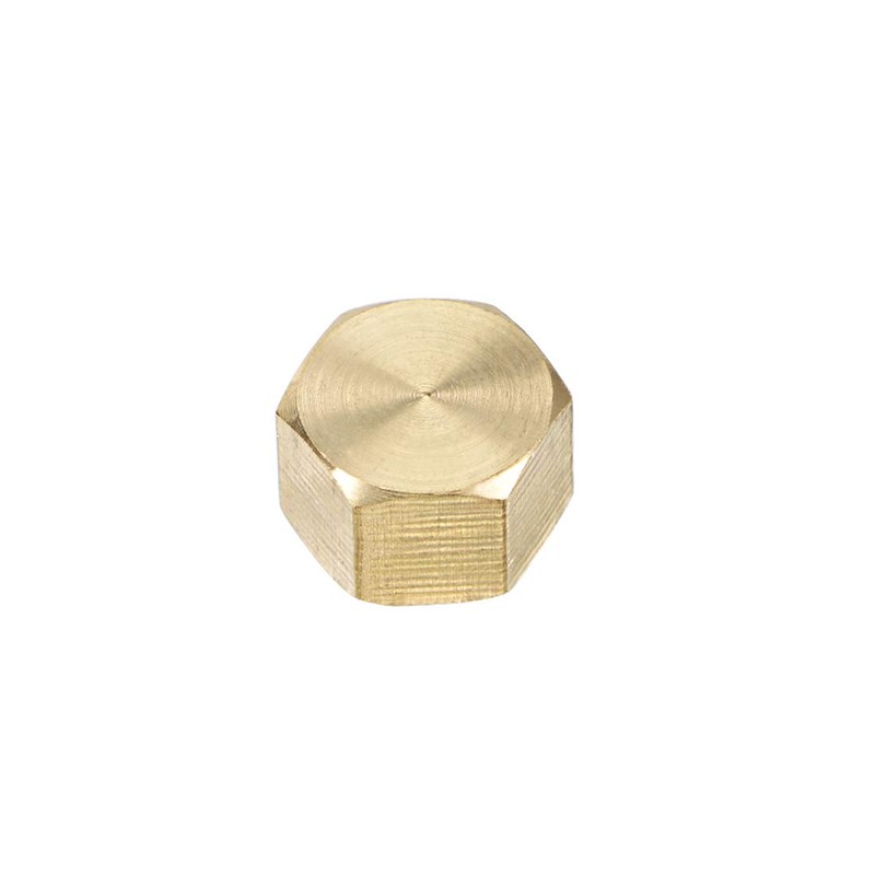 uxcell 1/8-Inch Brass Cap 5pcs PT1/8 Female Pipe Fitting Hex