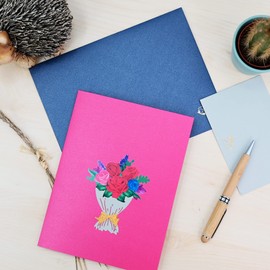 TOG BEG® 3D Pop-up Grußkarte, roter Blumenstrauß als Partnergeschenk, als Geschenk für Mama oder Ehefrau als Geburtstagskarte, Hochzeitskarte, zum Muttertag, Frauentag, Jahrestag, Valentinstag