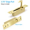 Pocket Door Pull Handle, 3.75" Edge Pull, 304 Stainless Steel,