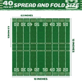 Football Party Napkins, 40PCS Football Napkins Disposable, Football Party Supplies Birthday Decorations, Football Party Dinner Paper Napkins for Theme Party, Birthday, 6.5 Inch