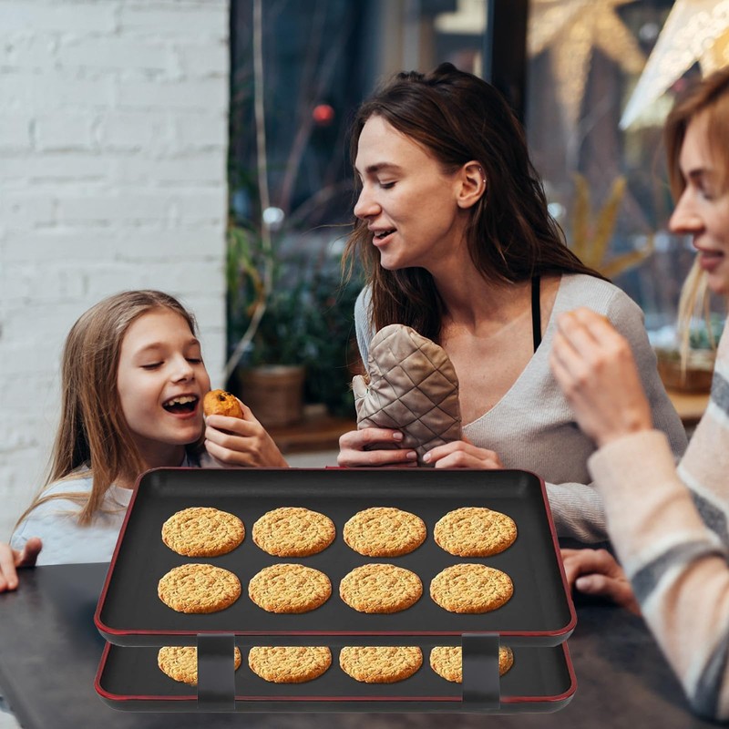 MOROBOR Baking Sheet Stackers, 16pcs Black Space-Saving Tray Stackers Cookie