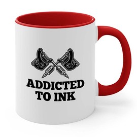 Bubble Hugs Tattoo Artist 2Tone Red Mug 11oz - Addcted To Ink - Tattooist Gift Tattooing Tattoo Shop Decor Tattooer Inker Studio Designer Tattoo Fund