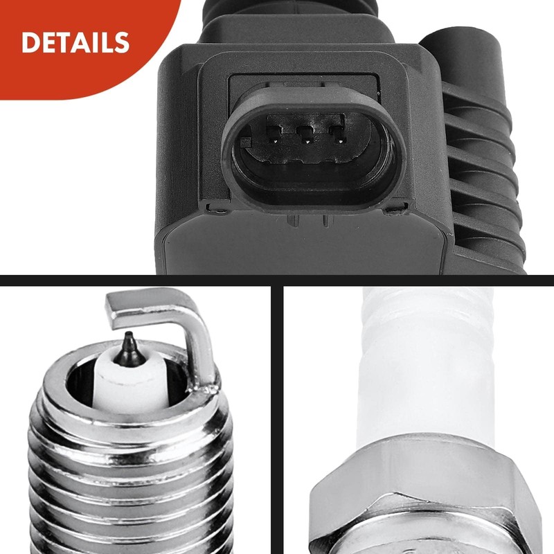 A-Premium Ignition Coils and Spark Plugs Kits (3-pin) Compatible with