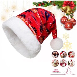 Nu Trendz Southwest Native American Indian Christmas Hat, Santa Hat Xmas Holiday Hat-Red
