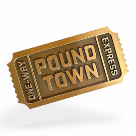 Pound Town Ticket - One Way Ticket to Pound Town | Valentines Day Gift for Him, Couple Gifts, Funny Gift for Him Her Men Wife, Gold, Standard