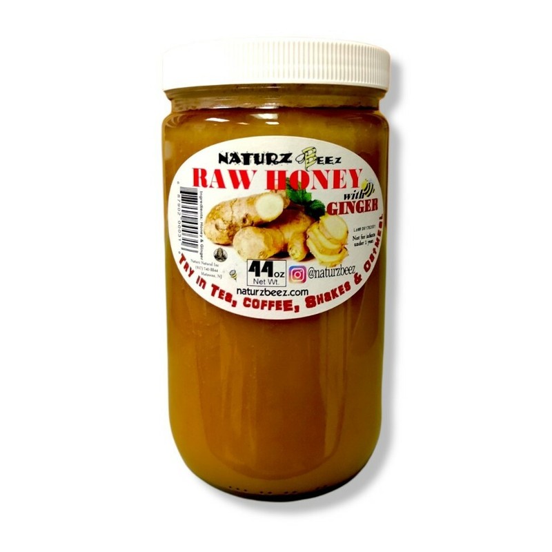 NATURZ BEEZ GINGER RAW HONEY 44oz 100% PURE RAW UNFILTERED