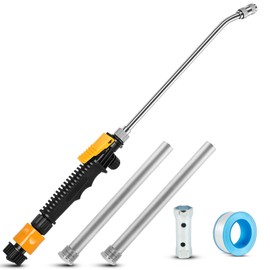 RV Water Heater Flush Wand & Anode Rod, 5 Pcs RV Water Heater Tank Rinser, Camper Water Heater Flusher With 9.25"L x 3/4"NPT Thread Magnesium Rod Hex Wrench Socket Teflon Tape for Travel Trailers