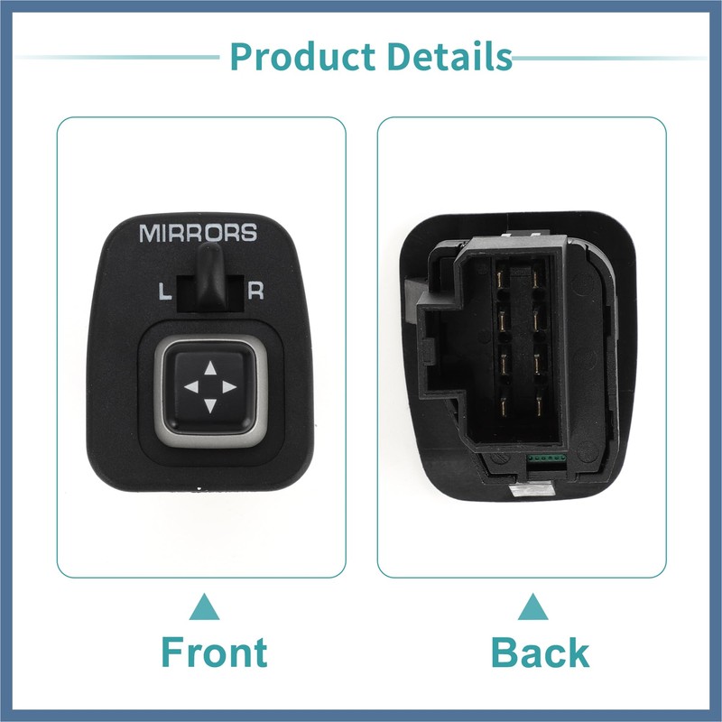 SWITCHRISE Front Car Mirror Switch Black Plastic Metal Fit for