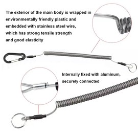 FANGBLUE 6Pcs Fishing Lanyards with Carabiner Boating Ropes Retention Ropes Holder Pliers Lip Bass Fishing Tackle for Safe Keeping Fishing Rod (30cm Yellow)