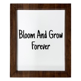 Los Drinkware Hermanos Bloom And Grow Forever - Funny Decor Sign Wall Art In Full Print With Wood Frame, 14X17, Large, White