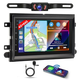 4G+64G Android 13 Double Din Car Stereo w/Carplay and Android Auto for Ford F150/F250/F350 2004-2014, 7 Inch HD Touchscreen Car Radio Receiver Head Unit GPS Navi Bluetooth WiFi FM AHD Backup Camera