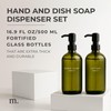 MAISONOVO Soap Dispenser 2-Piece Set | 16.9oz Green Bottles with