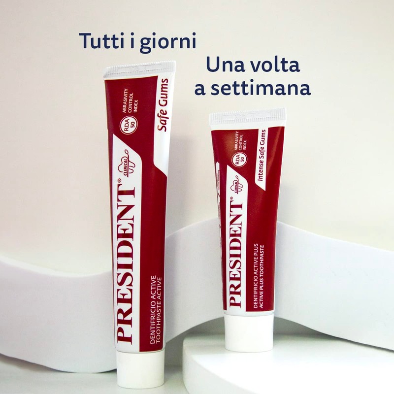 President DENTIFRICIO ACTIVE ad Attività Gengivale. Per gengive irritate, infiammate