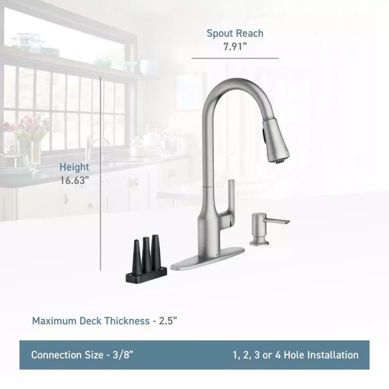 Moen Milton Single-Handle Pull Down Sprayer Kitchen Faucet with Reflex