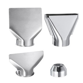 sourcing map 4Pcs Heat Gun Nozzles Kit Stainless Steel Heat Resisting Accessory Replacement Attachment for Hot Air Soldering Station Heat Blower Nozzle Tool