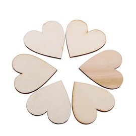Small Wooden Hearts, Wooden Love Heart Shape Embellishment for Weddings Plaques Art Craft 10 to 80mm Craft Embellishments for Card Making Scrapbooking 100pcs (80mm)