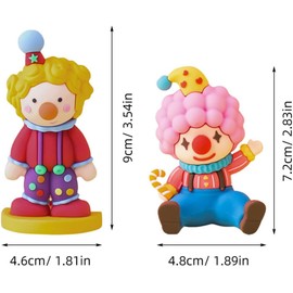 Mini estatua de payaso adorable – 2 piezas de plástico suave OKUMEYR