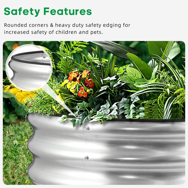 JERIA Raised Garden Bed,Galvanized Raised 2×2×1ft Planter Boxes Outdoor with