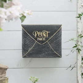 BIG FORTUNE Wall Mount Mailbox for House Outside,5" D x 13.8" W x 11.2" H,Vintage Metal Door Mailbox Antique Style Nostalgic Charm Home Decor Garden Vintage English Cottage Decor (Black)