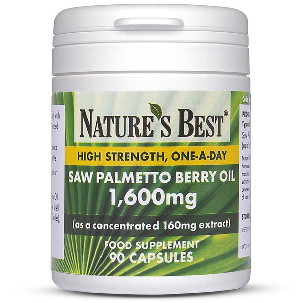 Saw Palmetto 1,600mg | 90 Capsules | One-a-Day | 3 Month’s Supply | High Strength Pure Grade Extract | 12x More Concentrated Than Powdered Berries | Vegetable Oil Base for Easy Absorption | UK Made