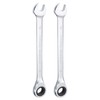HARFINGTON 2pcs Ratcheting Wrench 10mm Metric 12PT Cr-V Polished Chromed