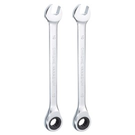HARFINGTON 2pcs Ratcheting Wrench 10mm Metric 12PT Cr-V Polished Chromed Ratcheting Double End Combination Wrench with 72 Tooth and 5° Movement Industrial Grade Gear Spanner Tool for Repair