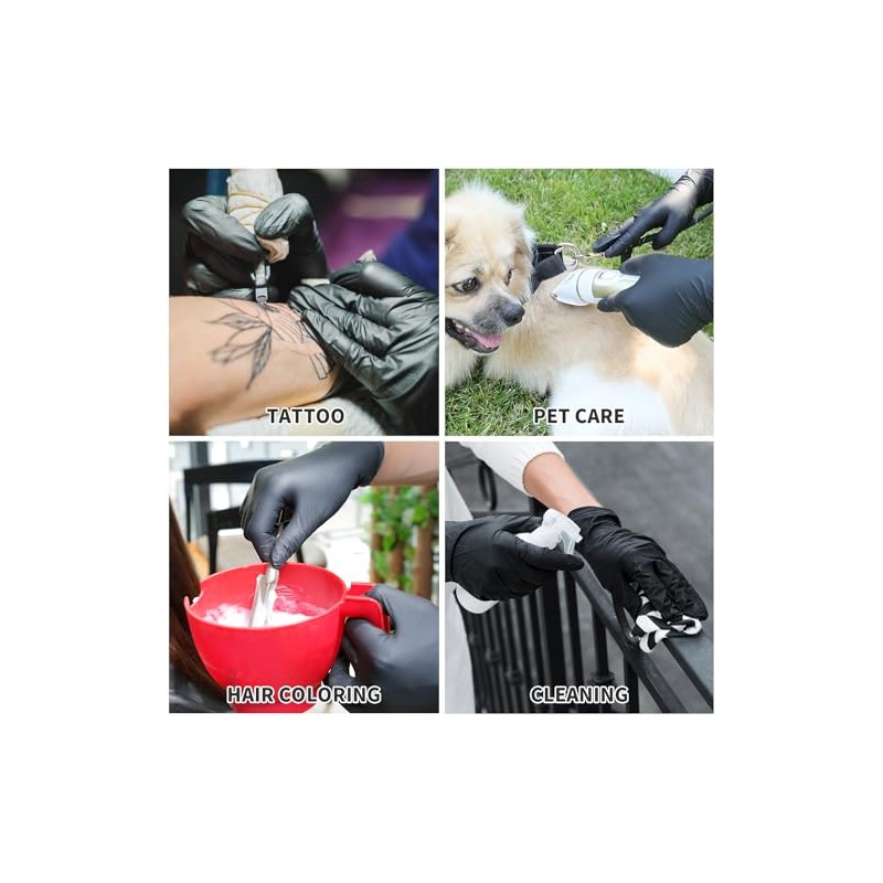 FINITEX Black Nitrile Disposable Exam Gloves - Powder-Free & Latex-Free