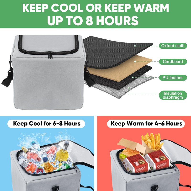 Simniam Car Trunk Organizer with Insulated Grocery Bag- 110L High