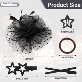 Kentucky Derby Hats for Women, Fascinators Hat for Women Tea Party, Black Elegant Tea Party Hat with Hair Pins Hair Ties